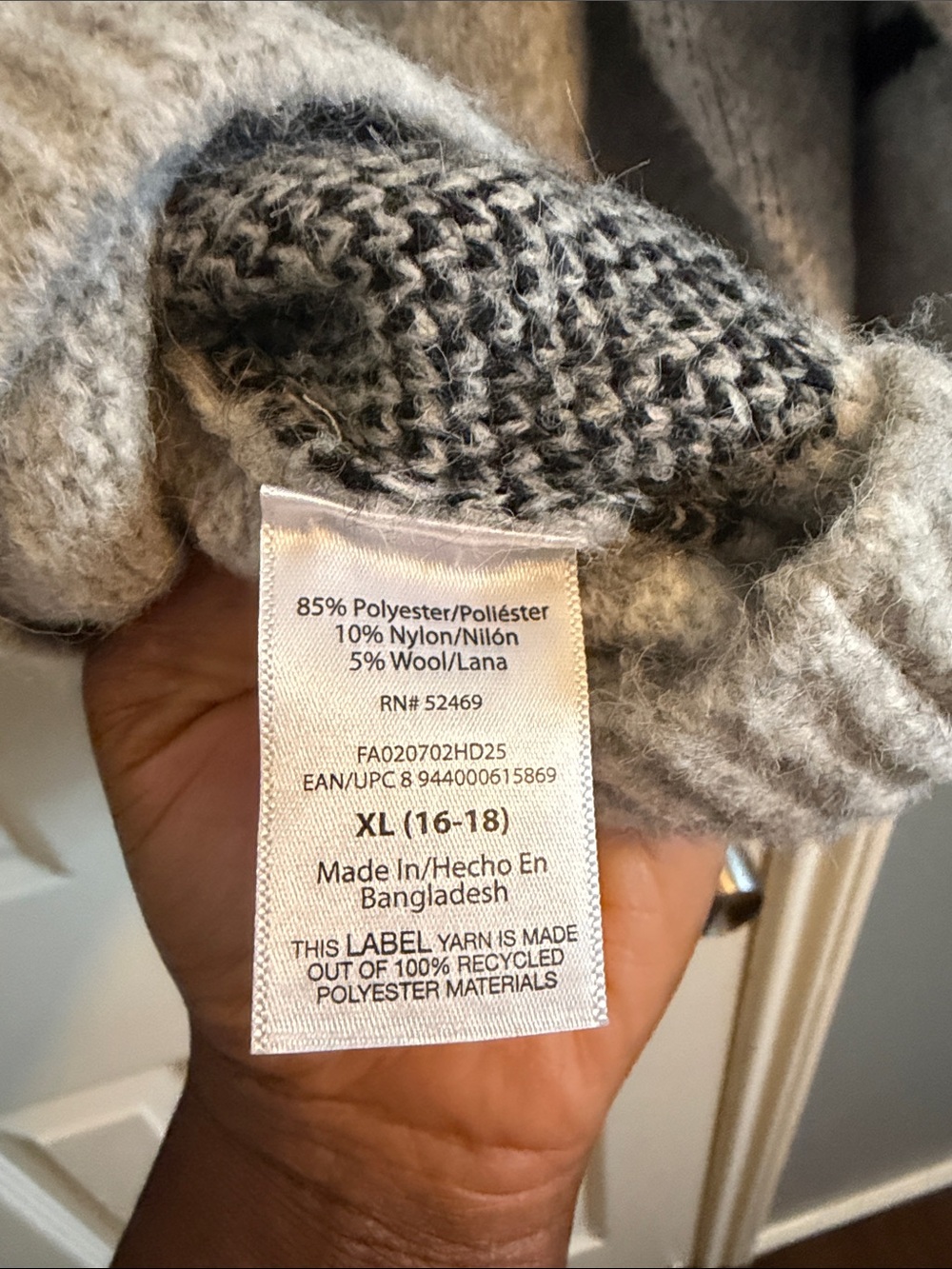 Free Assembly Gray Floral Button-Up Cardigan Sweater - Picture 6 of 6